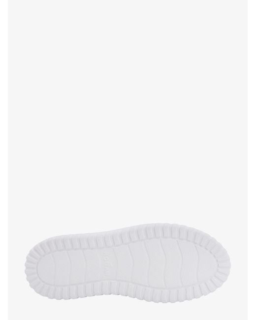 Hogan White H-Stripes Leather Sneakers