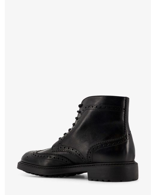 Doucal's Black Triumph Leather Ankle Boots for men