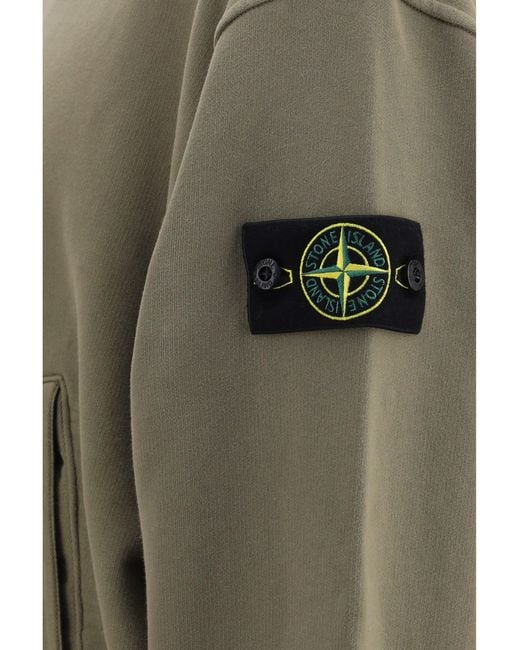 Stone Island Green Hooded Sweatshirt Military for men