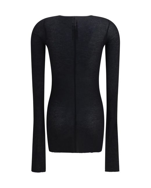 Rick Owens Black Long-Sleeve Top