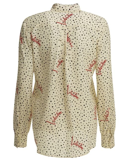 Valentino White Plus De Pois Silk Shirt