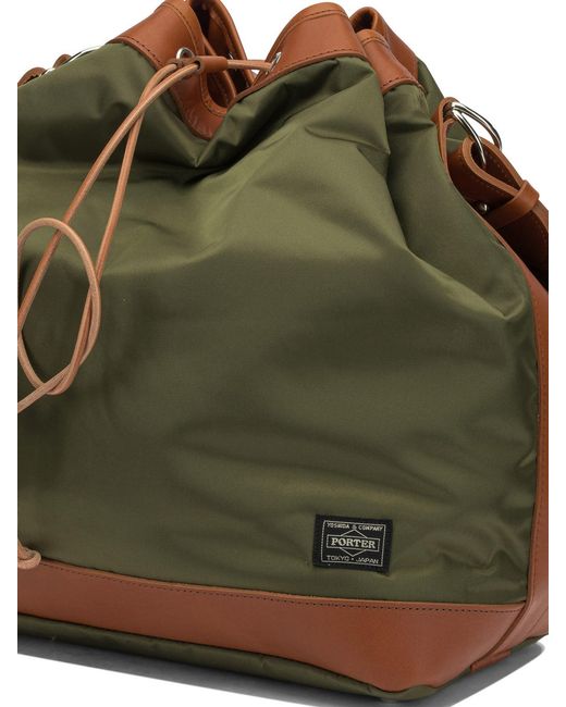 PORTER-YOSHIDA &amp; CO Green Porter-Yoshida & Co String Medium Shoulder Bag for men