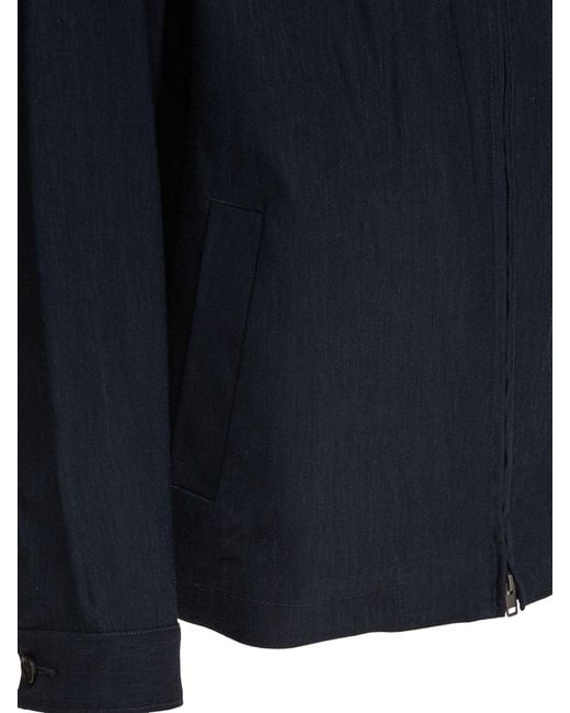 Vince Blue Bomber Jacket Zipper Closure