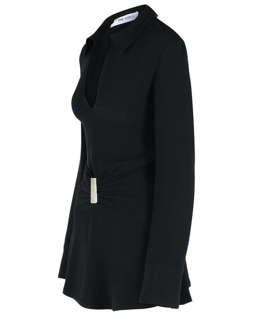 The Attico Black Viscose Blend Mini Dress