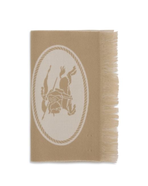 Burberry Natural Logo Wool Scarf for men