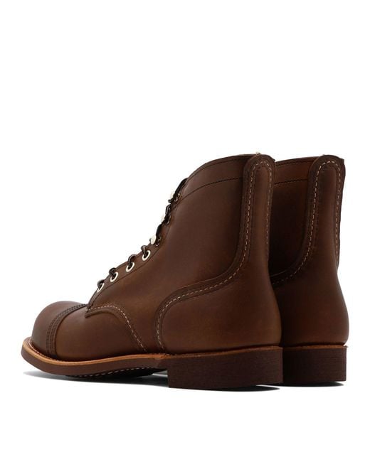 Red Wing Brown "Iron Ranger" Lace-Up Ankle Boots for men