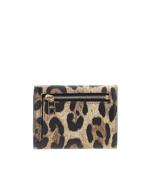 Dolce & Gabbana Metallic Dolce&Gabbana Leopard-Print Leather Wallet
