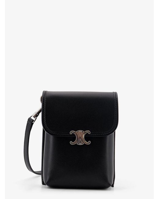 Céline Black Soft Triomphe Leather Belt Bag for men