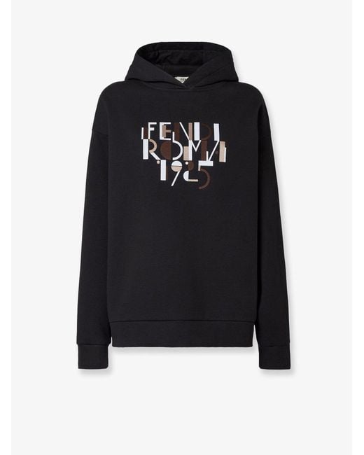 Fendi Black Oversize Cotton Sweatshirt