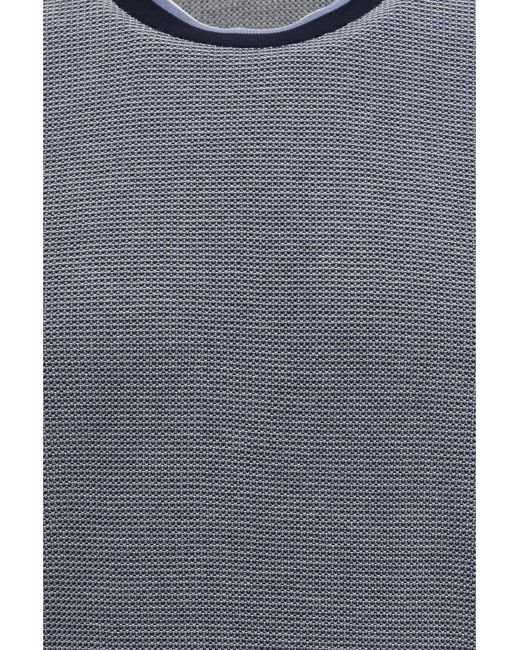 Piacenza Cashmere Gray Short-Sleeve Cotton Polo for men