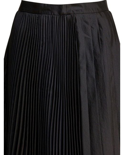 Sandbeige Black Polyester Skirt