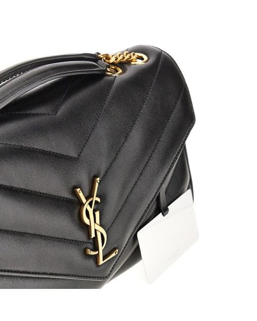 Saint Laurent Black Quilted Nappa Leather Medium 'Loulou' Bag