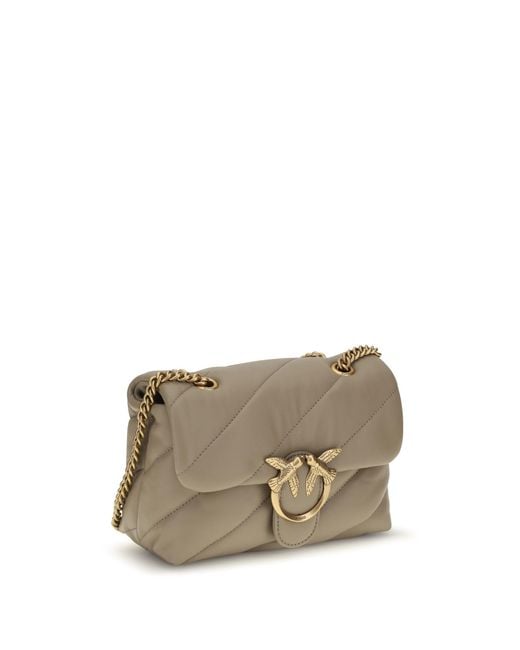 Pinko Gray Love Mini Puff Shoulder Bag Antique