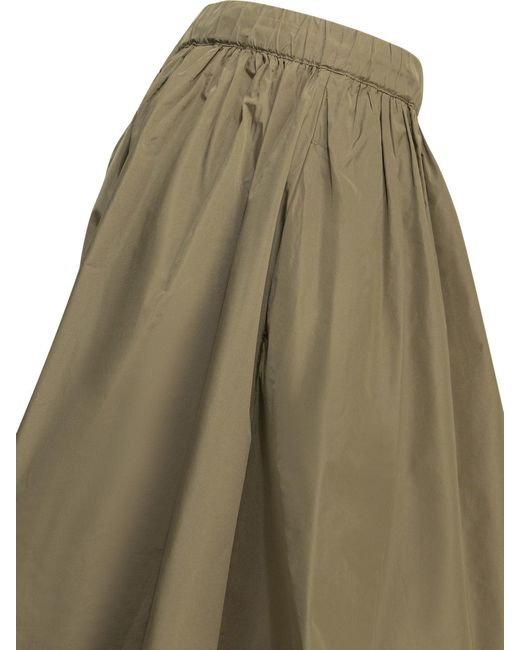 Max Mara Green A-Line Polyester Silk Skirt