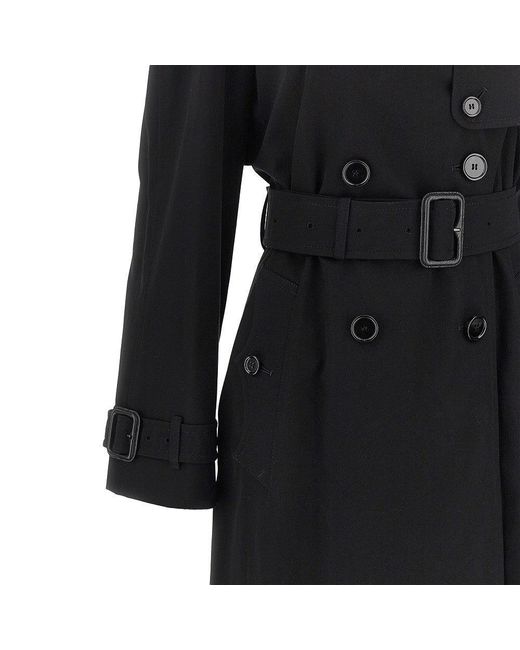 Burberry Black 'Fitzrovia' Gabardine Trench Coat