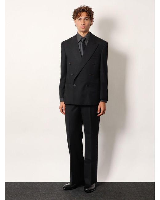 TONYWACK Blue Tailored Wool Blend Blazer for men