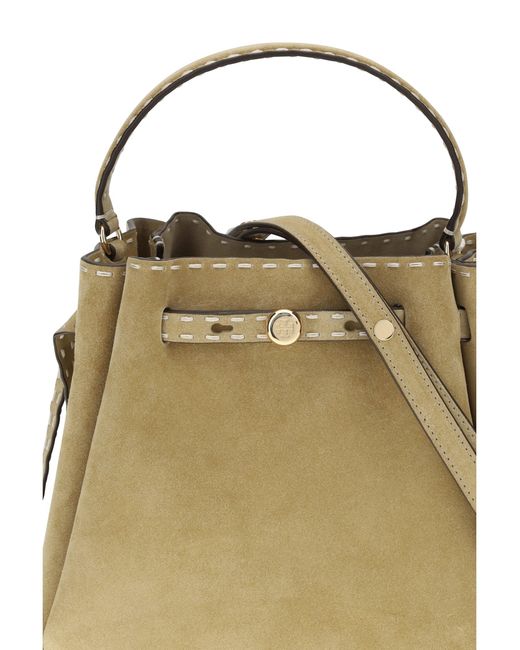 Tory Burch Metallic Bucket Bag Romy Calf Leather