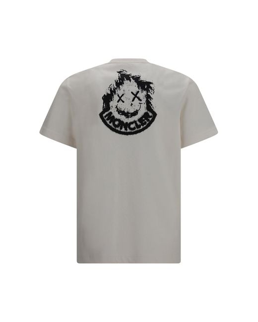 Moncler Gray Logo Cotton T-Shirt for men