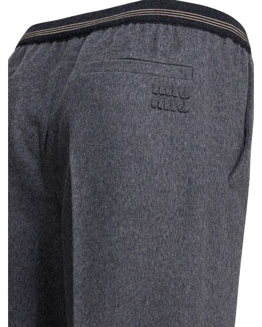 Miu Miu Gray Velour Trousers