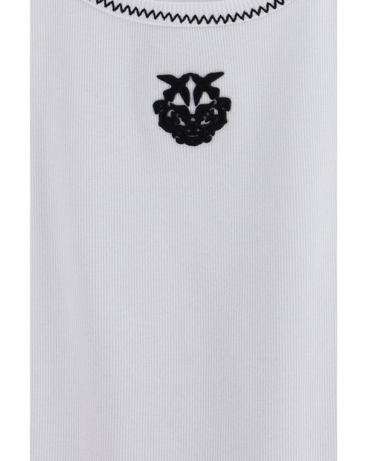 Pinko White Ribbed Tank Top