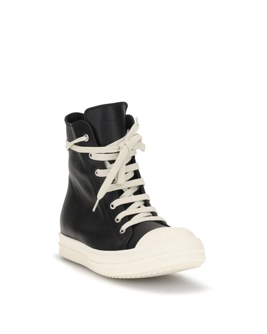 Rick Owens White Leather Sneakers