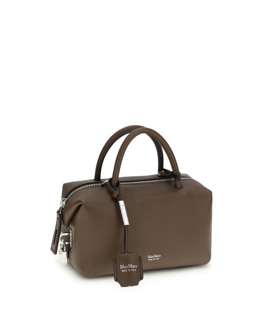 Max Mara Brown Holdall Leather Handbag