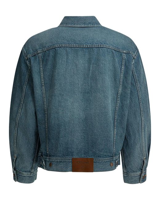 Céline Blue Zippered Denim Jacket Light for men
