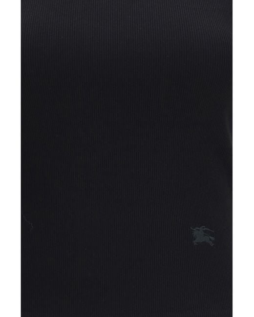 Burberry Black Cotton Lace-Detail T-Shirt
