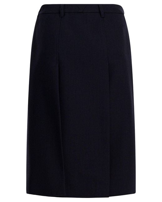 Prada Blue Wool Skirt