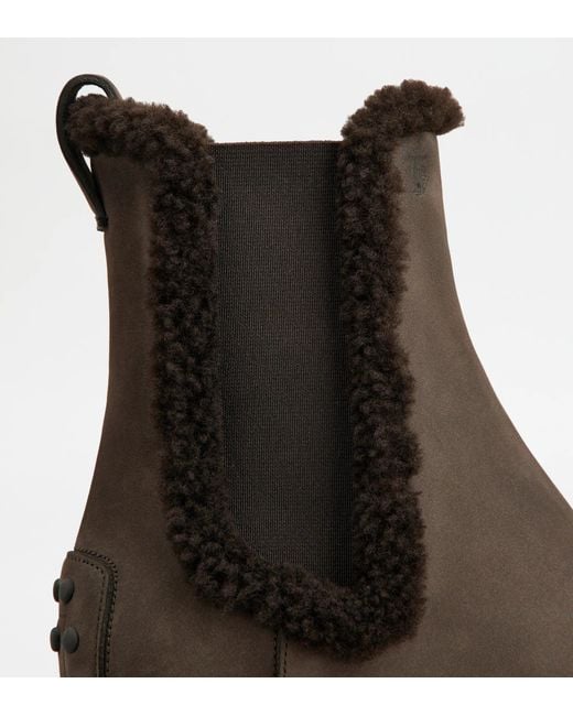 Tod's Brown "Chelsea" Ankle Boots