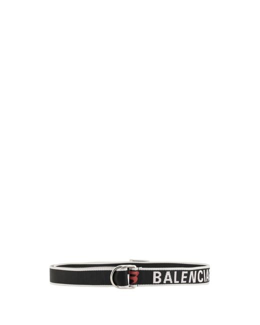 Balenciaga White D-Ring Belt for men
