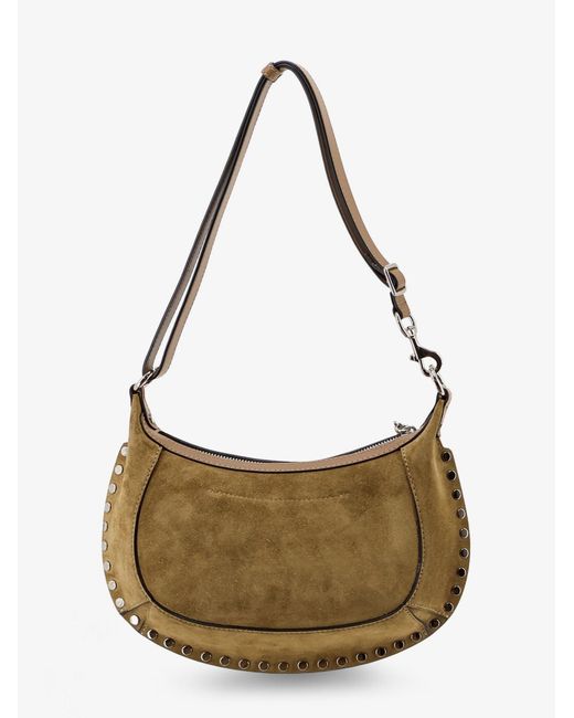 Isabel Marant Metallic Oskan Moon Suede Shoulder Bag