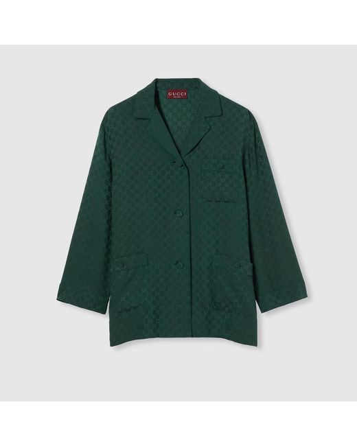 Gucci Green Gg Silk Shirt