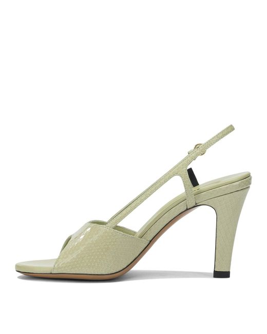 Miu Miu Metallic "Ayers" Slingback Sandals