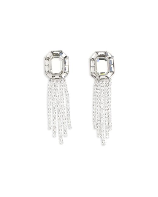 Women's White Crystal Drop Earrings