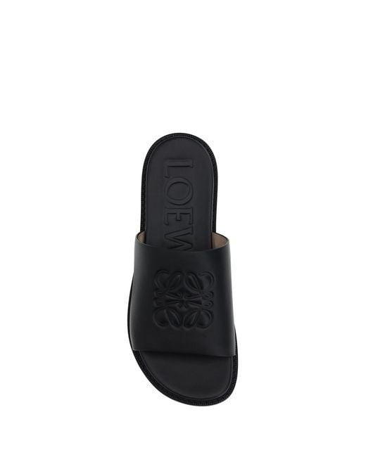 Loewe White Slide Anagram Flex Sandals for men