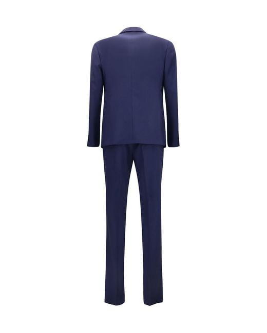 Lardini Blue Wool Suit Double-Breasted Jacket Vest for men
