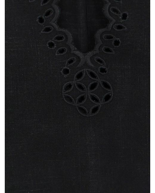 Isabel Marant Black Sherazade Short Cotton Dress