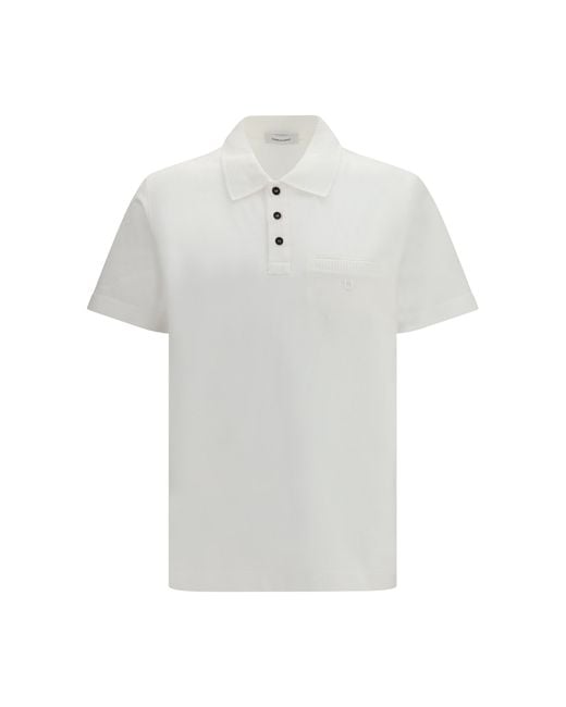Ferragamo White Cotton Polo Shirt for men