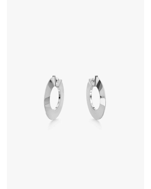 Alaïa White "Blade" Rounded Earrings
