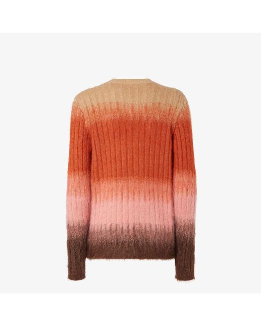 Fendi Orange Mohair Crewneck Sweater