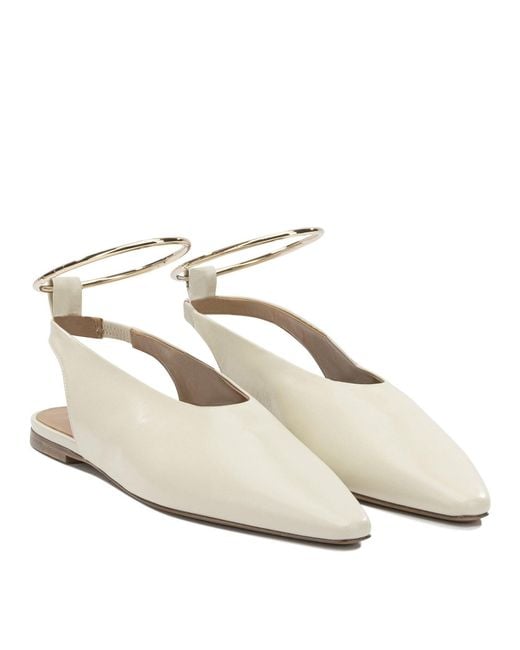 Jil Sander White Ballet Slingbacks