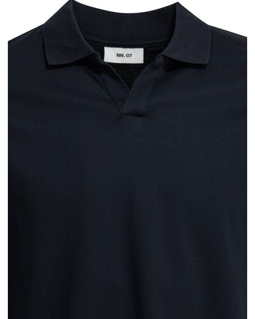 NN07 Black "Paul" Buttonless Polo Shirt for men