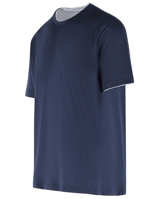 Eleventy Blue Cotton T-Shirt for men