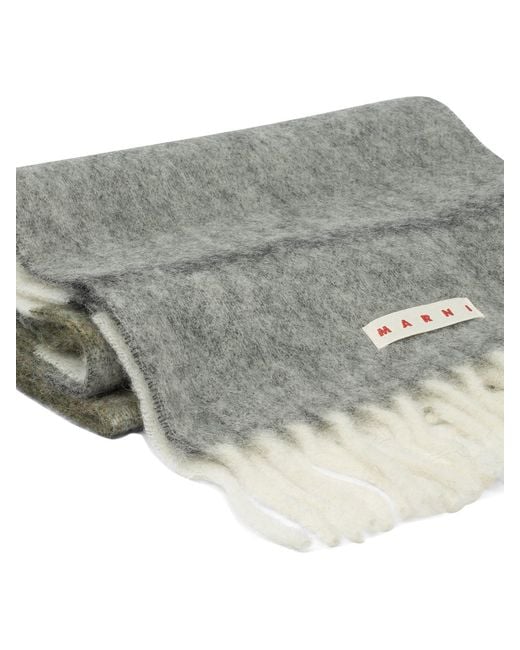 Marni Gray Mohair And Alpaca Scarf