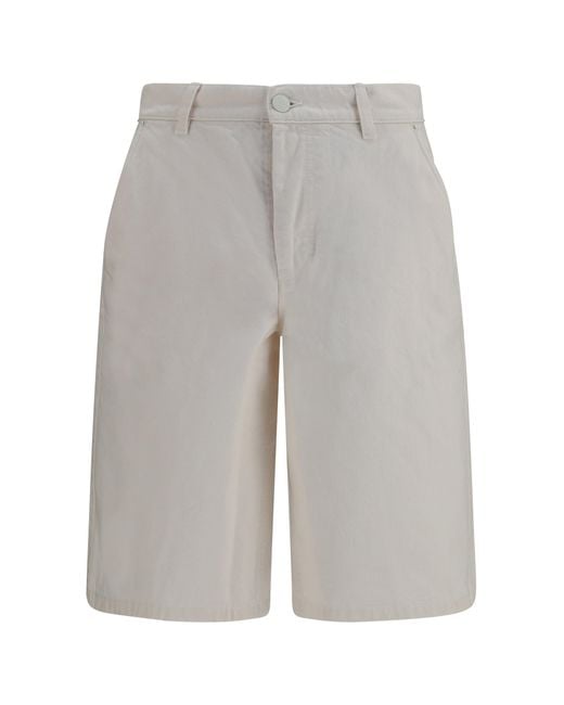 AMI Gray Wide Twill Cotton Shorts for men
