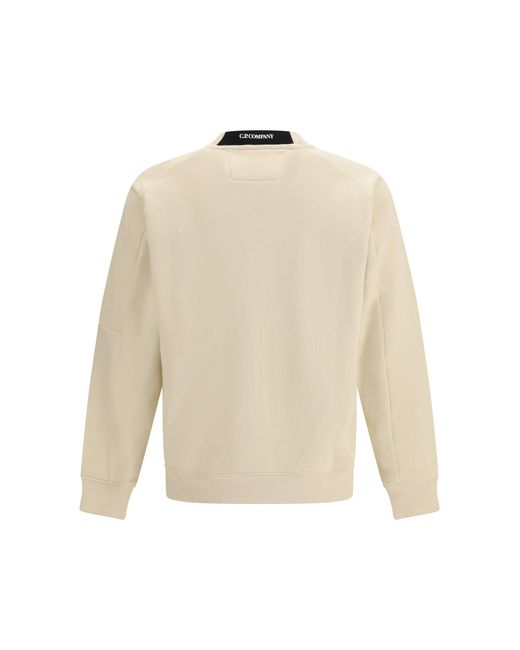 C P Company White Crewneck Sweatshirt for men