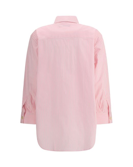 Deperlu Pink Oversized Shirt Stripe