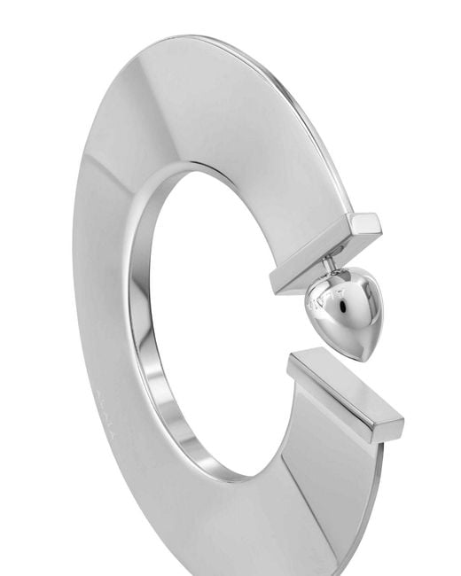 Alaïa White "Blade" Rounded Earrings