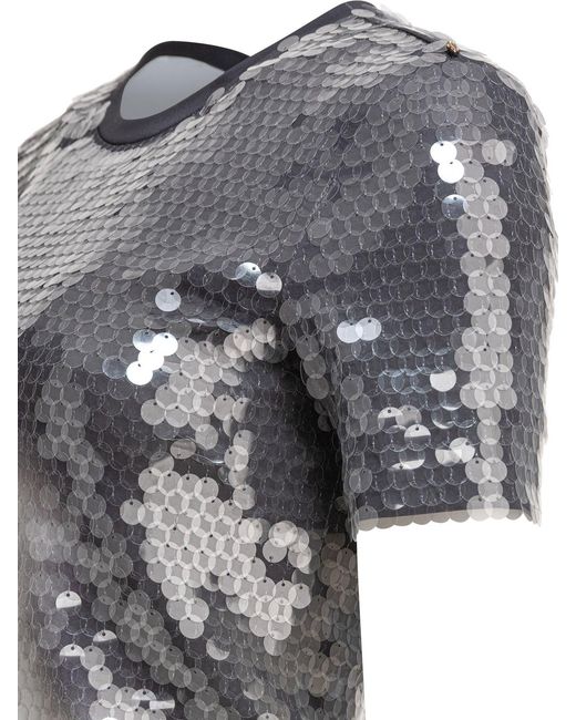 Max Mara Gray T-Shirt With Sequins T-Shirts